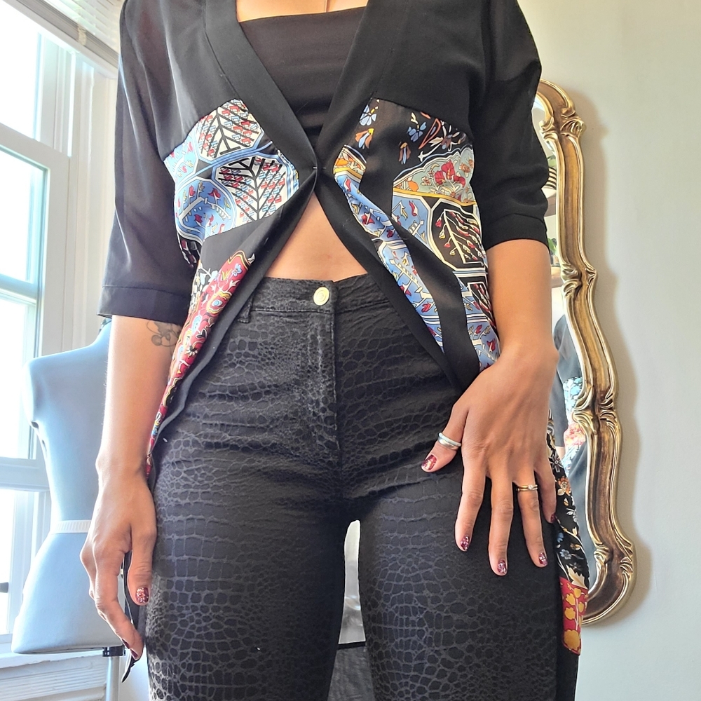 Snake Scales Textured Skinny Pants H&M